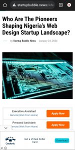 Read more about the article Honored to be Among the Pioneering forces shaping Nigeria’s dynamic web design startup landscape